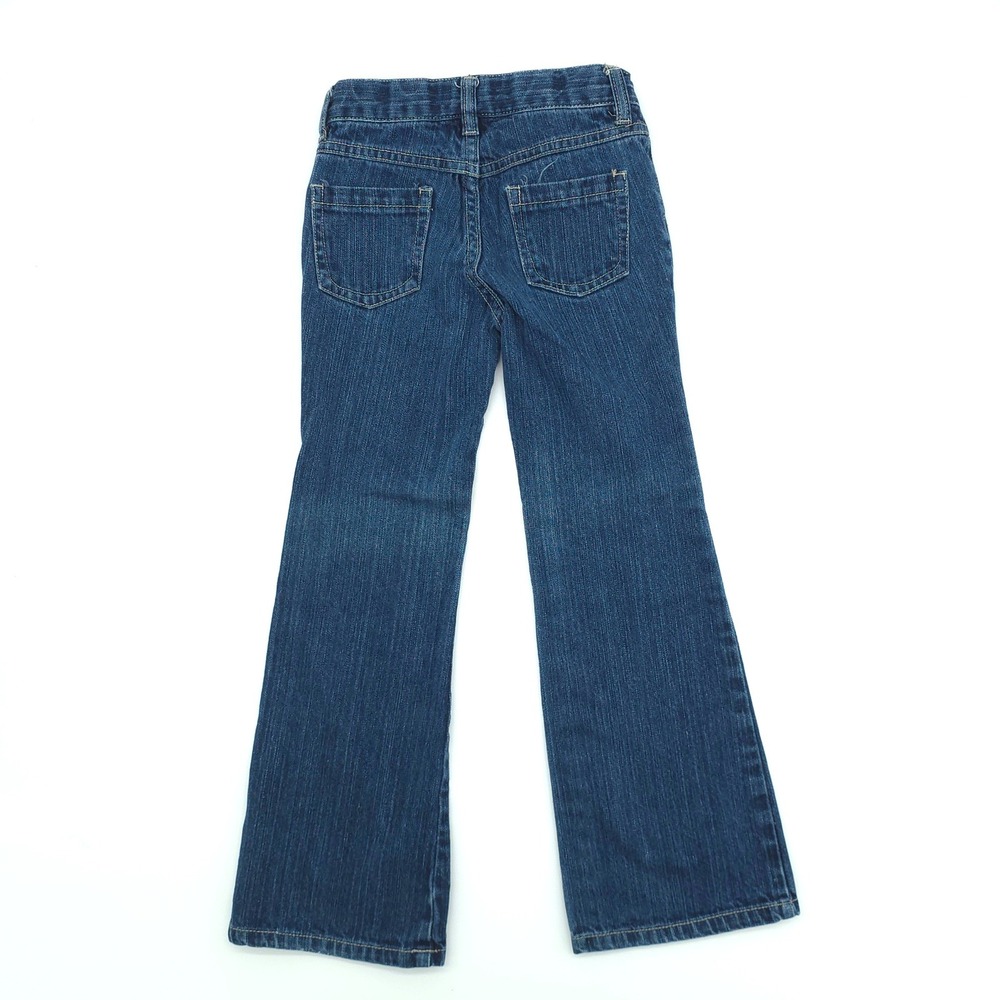 Gymboree Girls Flare Jeans Cat Embroidery 2010 Size 6 Slim Dark Wash Denim - Picture 2 of 4